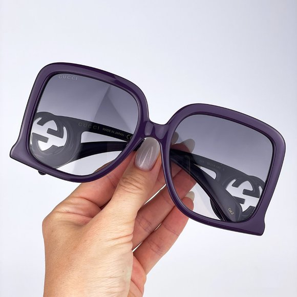 Gucci GG1326S 003 Sunglasses Violet Grey Gradient Oversized Square Women - Picture 6 of 14